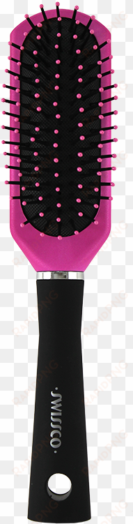 pink & black soft touch small paddle hair brush with - brush