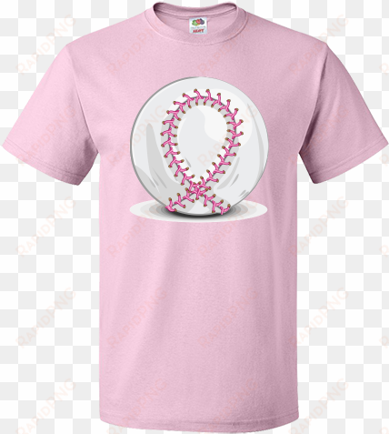 pink breast cancer ribbon baseball with the stitches - poppy quotes fathers day