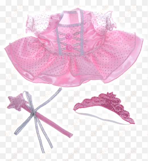 pink cinderella dress with wand and tiara - teddy mountain pink fairy princess teddy bear outfit