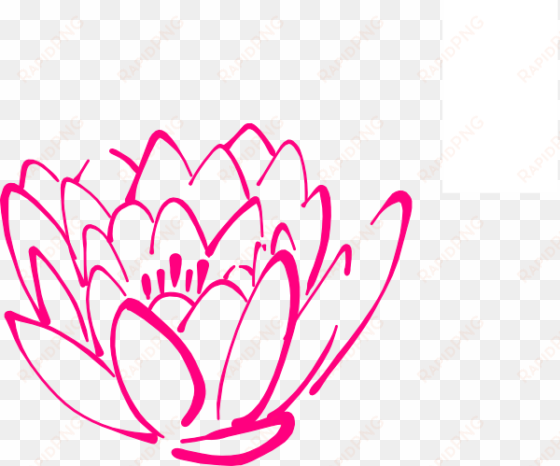pink clip art at clker com vector - lotus png black n white
