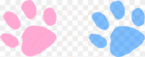 pink clipart paw print - blue and pink paws