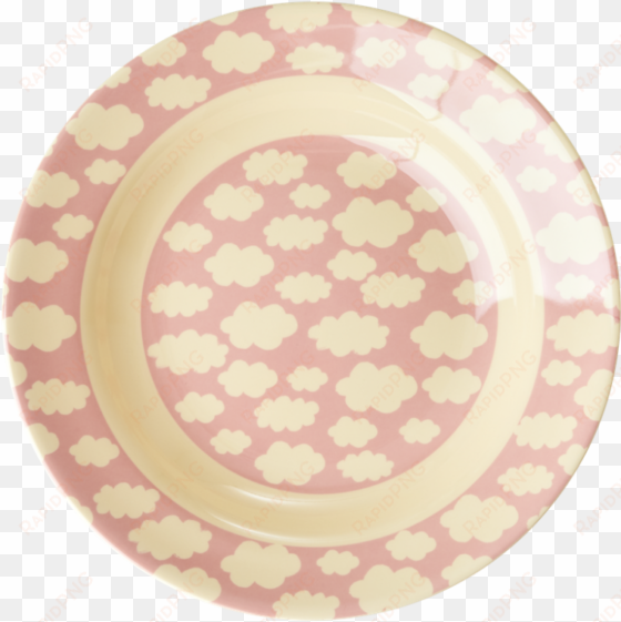 pink cloud print melamine kids bowl rice dk - plate