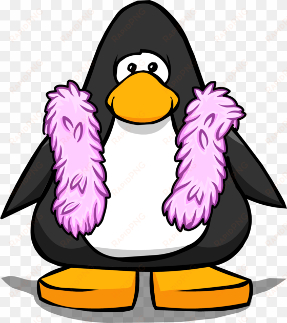pink feather boa from a player card - club penguin pink boa