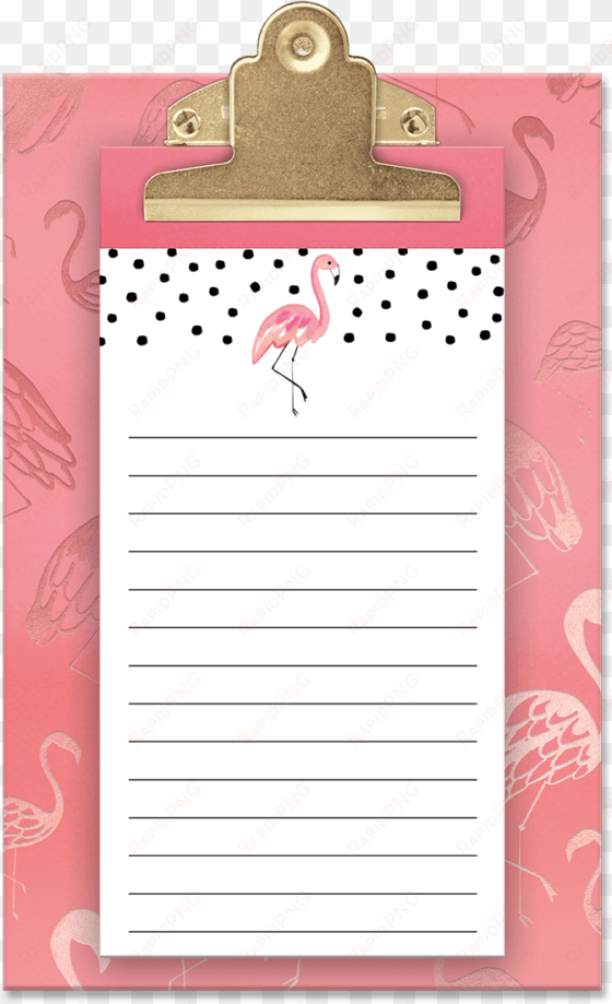 pink flamingo clipboard set - baggage