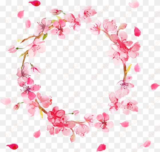 pink flowers free png image - pink flower wreath png