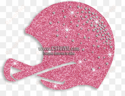 Pink Football Helmet Glitter Iron On Transfer - Pink Bling Football Helmet transparent png image