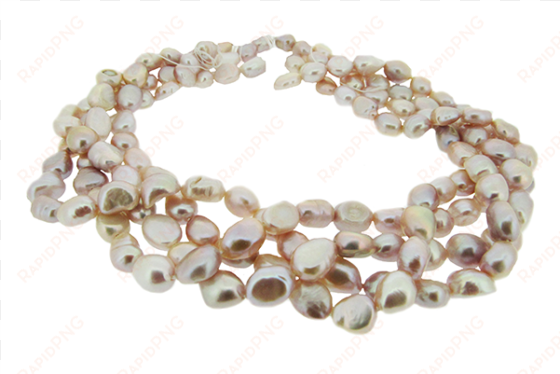 pink freshwater wild rice pearls - bracelet