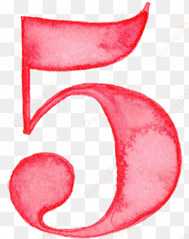 pink number 5 png clip art freeuse stock - watercolor number 5 png