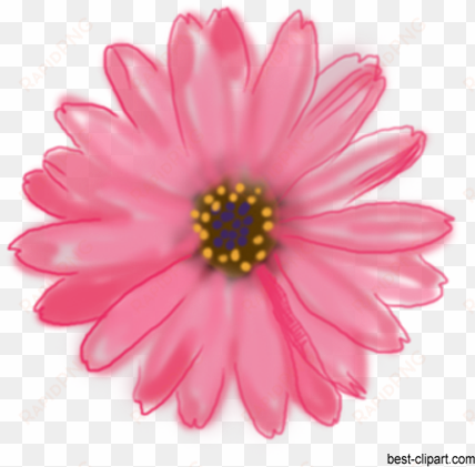 pink painted flower clip art free - pink gerbera