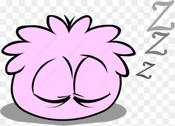 Pink Puffle Sleeping - Club Penguin Para Dibujar transparent png image