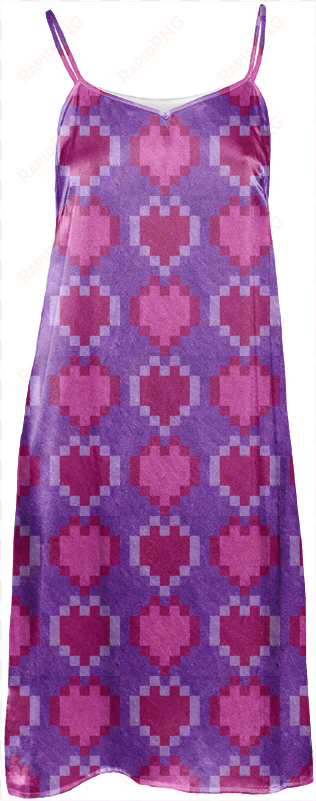pink purple pixel heart dress $114 - fashion