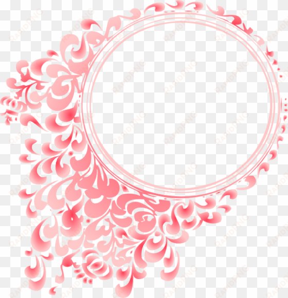 pink radial gradient circle border clip art at clker - flower circle border png