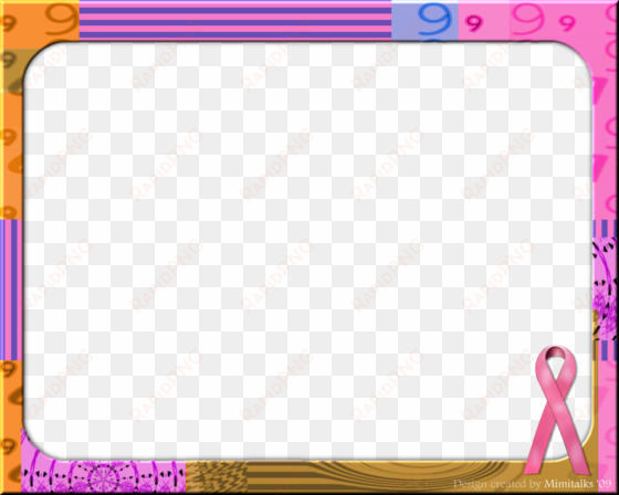 pink ribbon frame with busy background - frame with no background