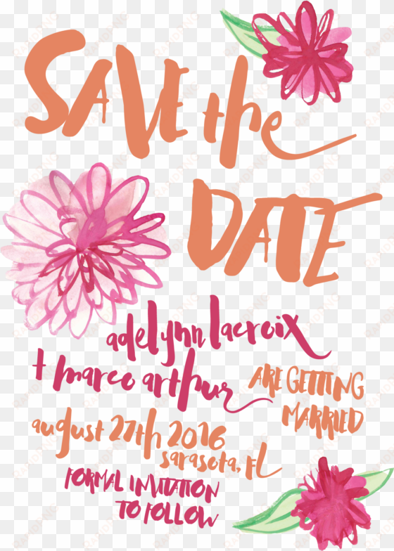 pink save the dates, floral save the dates, watercolor - floral design