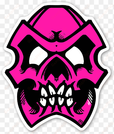 pink skull sticker - sticker