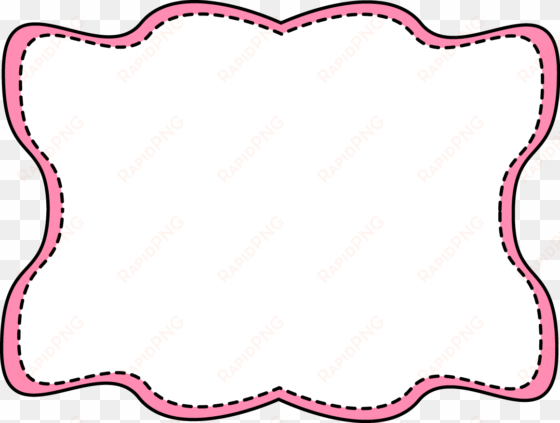 pink wavy stitched frame - pink doodle frames png