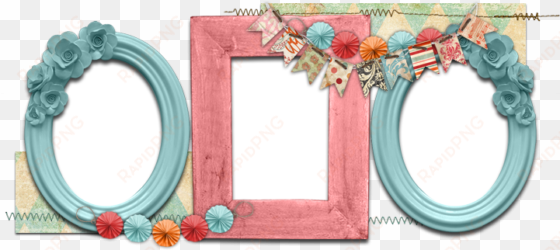 pink wink banner - vintage frame girl png