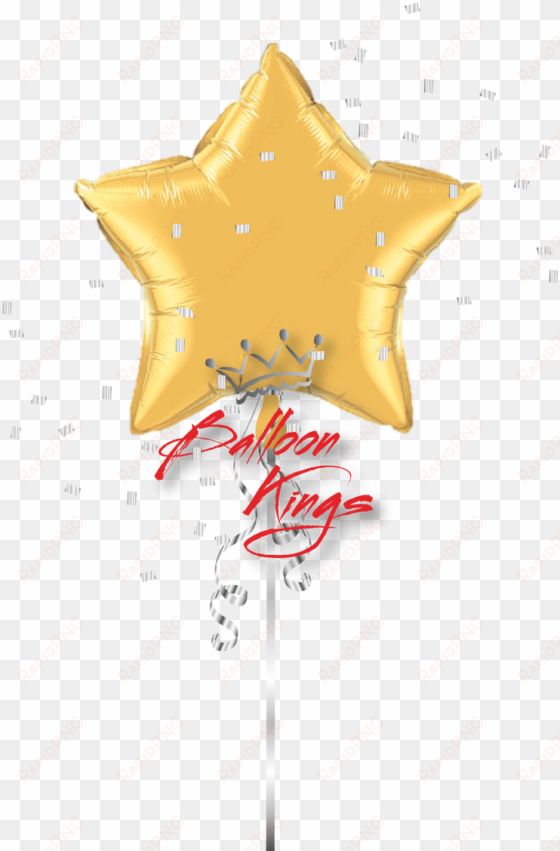 Pioneer Balloon - Gold Star Mylar Balloon transparent png image