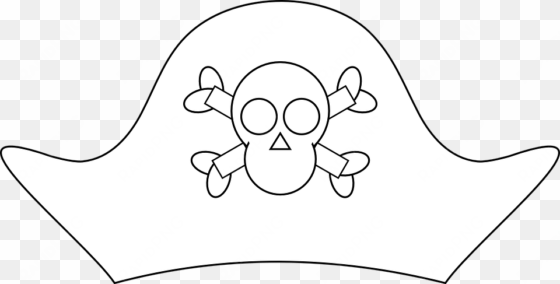 pirate hat, skull and crossbones - pirate hat colouring page