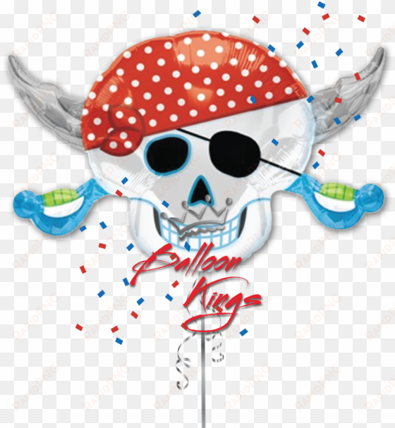 Pirate Skull - 28" Jumbo Pirate Party Skull Balloon - Mylar Balloons transparent png image