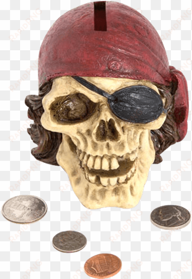 Pirate Skull Piggy Bank - Home Accents Pirate Skull Money Coin Piggy Bank 4 High transparent png image