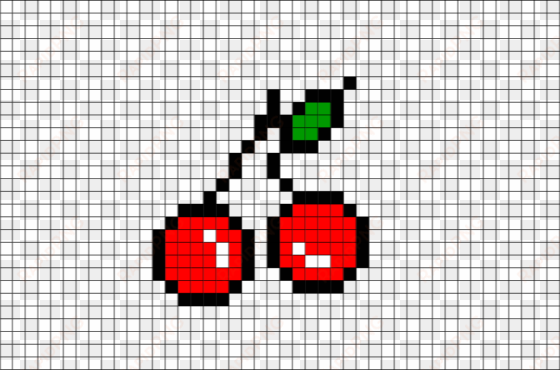 pixel art easy fruit