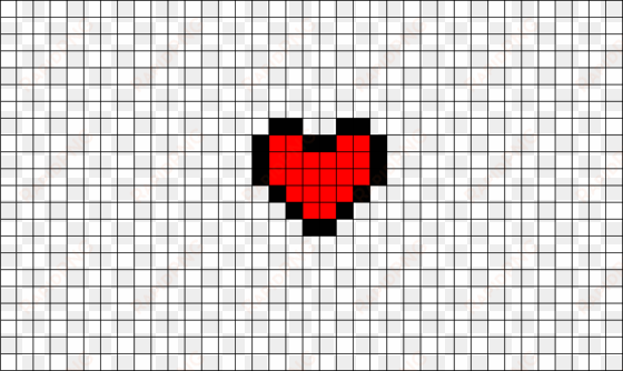pixel art easy heart