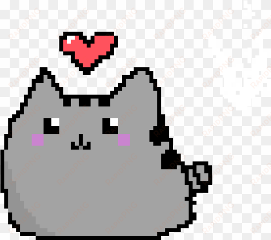 pixel art pusheen <3 - pixel cat with heart