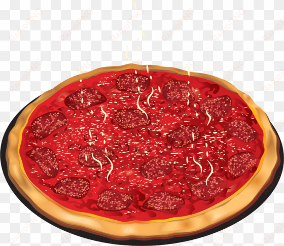 pizza with tomato and salami png clipart