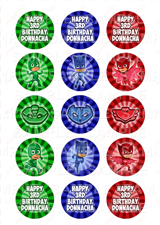 pj masks edible cupcake toppers - wwe wrestlers cake toppers