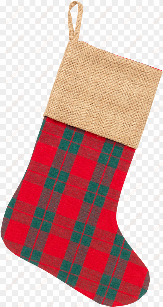 plaid christmas stocking - christmas stocking transparent