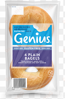 plain bagels 4 pack - genius gluten free white rolls