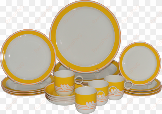 plate clipart dinner set - rosenthal studio linie yellow china