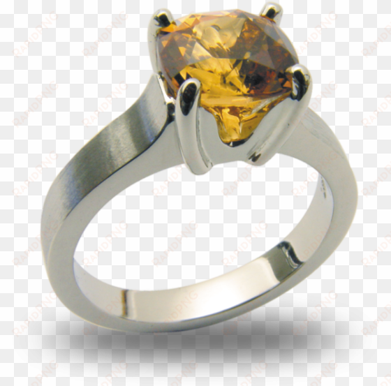 platinum spessartite garnet ring in a solitaire mounting - garnet