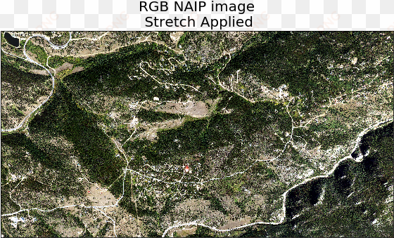 plot showing rgb image of naip data with a stretch - rgb color model