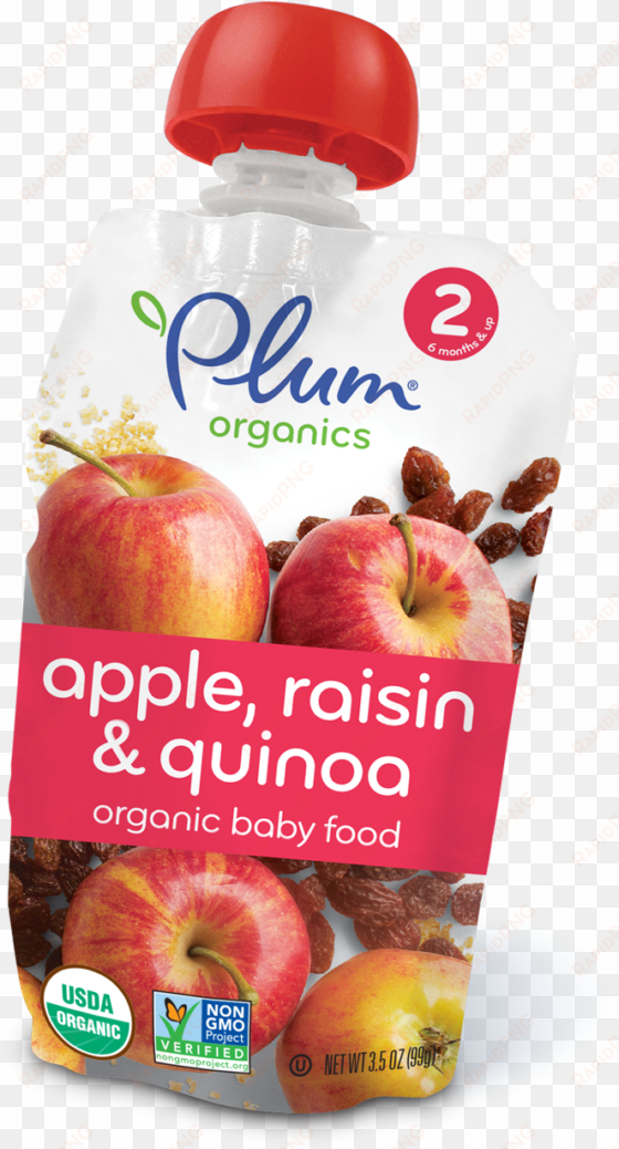 plum organics, baby food, stage 2, apple raisin &