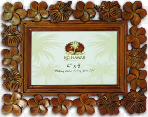 plumeria carved wood frame - whales wood carved picture frame 4" x 6"