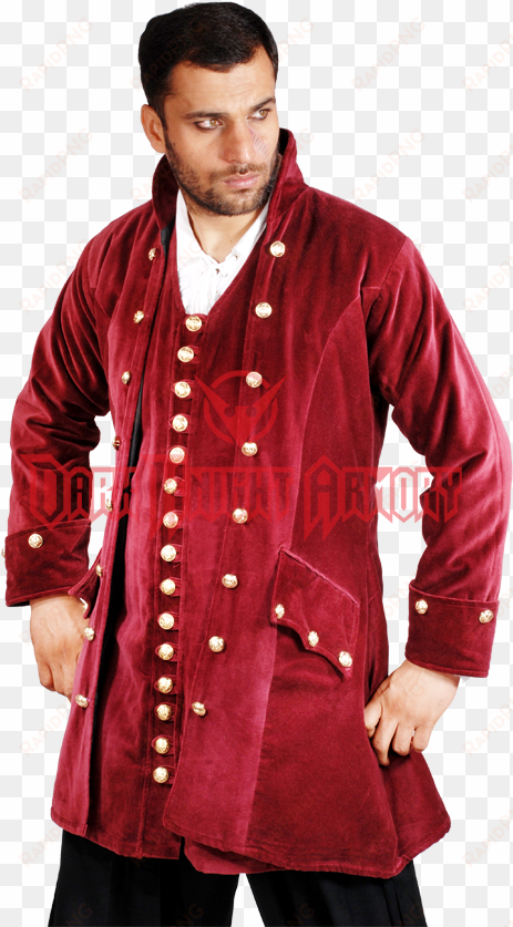 plus size pirates captain england red velvet coat - pirate coats