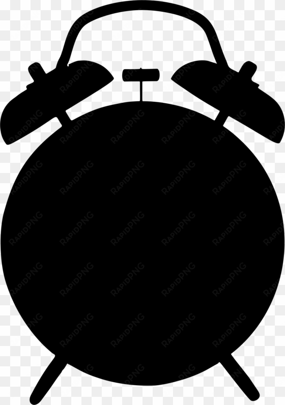 png black and white clock silhouette big image - alarm clock silhouette
