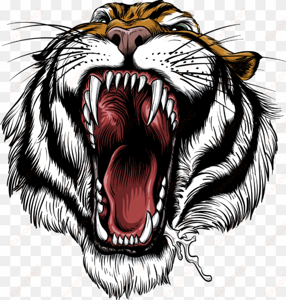 png black and white library siberian roar lion leopard - tiger open mouth png
