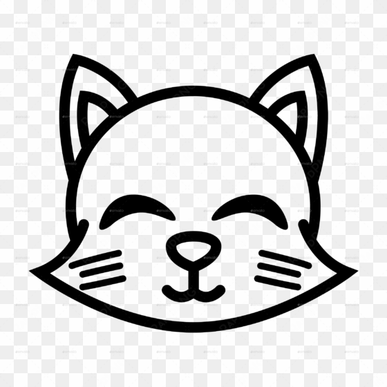 png/cat funny icon-05 - cat emoji black and white