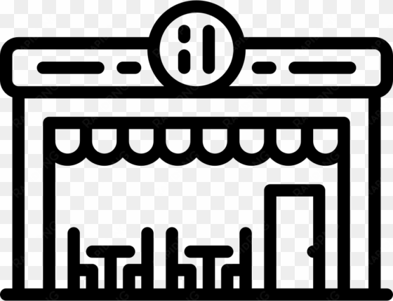 png file - restaurant building cartoon black and white