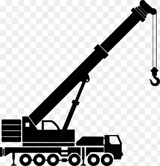 png free crane clipart black and white - truck crane clipart black and white