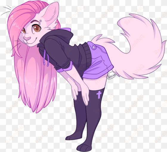 png free library pastel cat by strawberryneko fur affinity - furry with pink hair