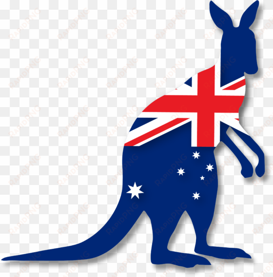 png quality images only - kangaroo with australian flag