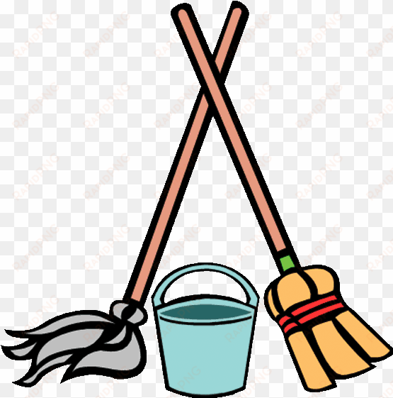 png royalty free download broom transparent cleaning - mop and bucket cartoon