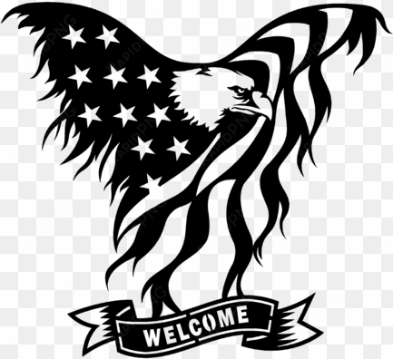 Png Royalty Free Library America Drawing Eagle - Us Flag Eagle Black And White transparent png image