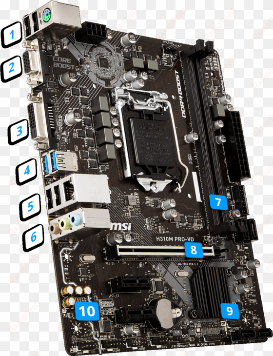 png transparent stock motherboard drawing n15235 - msi h310m pro vdh