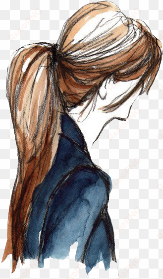 png tumblr vintage - ponytail sketch