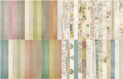 pocket vintage border strips by katie pertiet - wallpaper